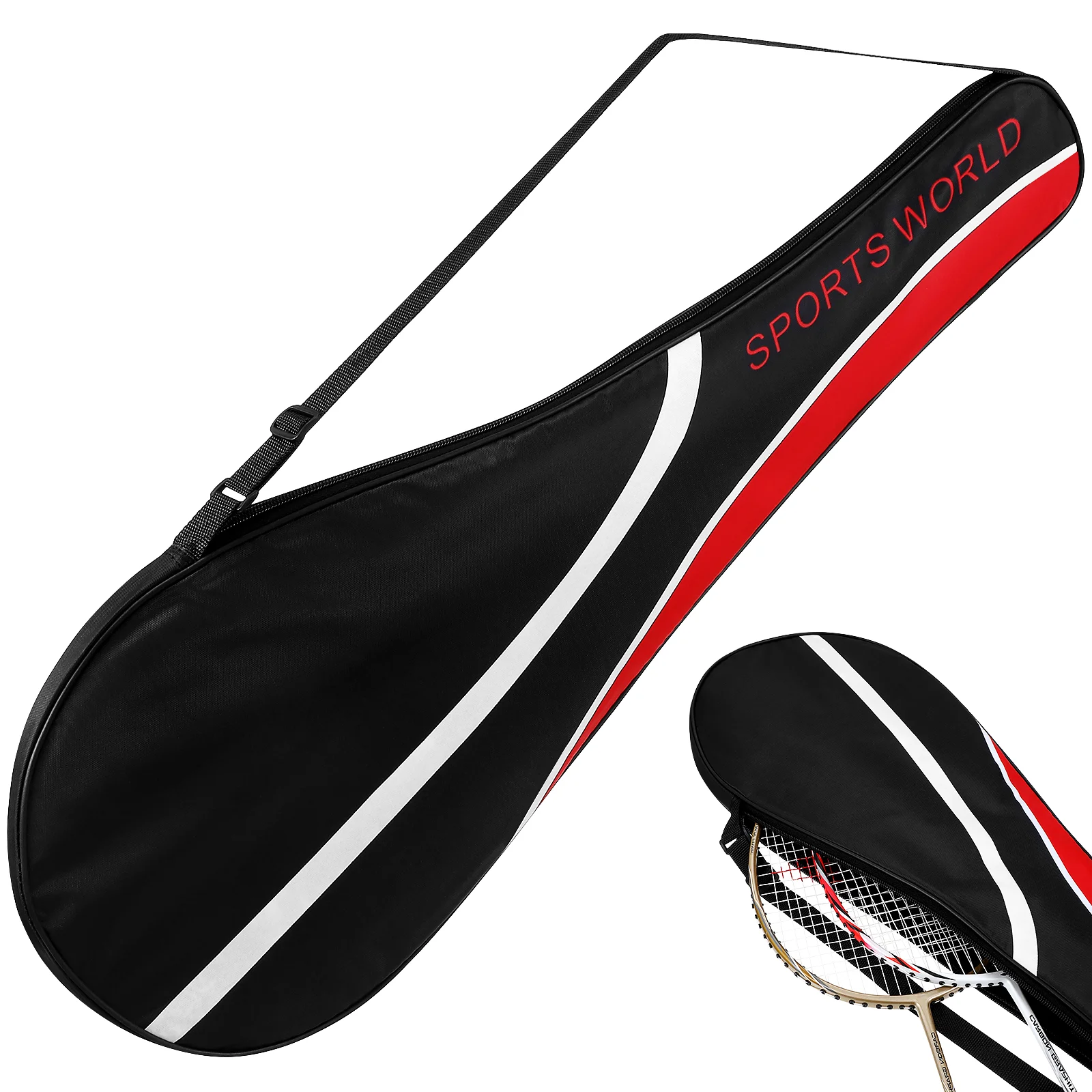 

Tennis Balls Badminton Racket Bag Storage Pouch Cover Covers Black Accessories Miss