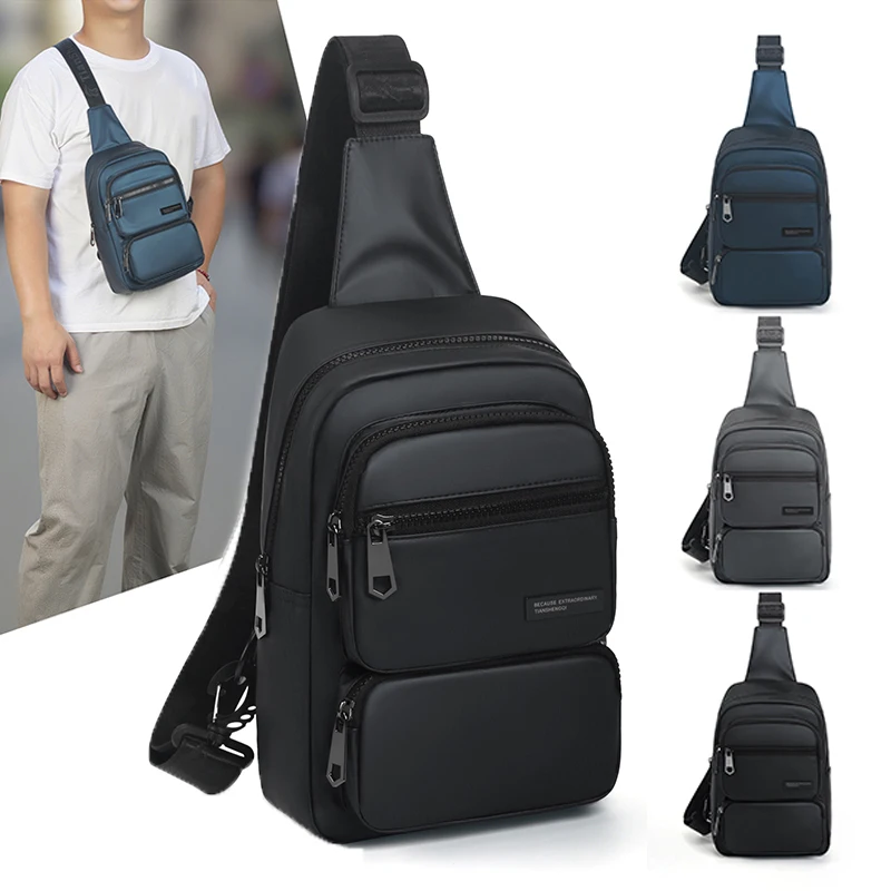 

Men's Lightweight Chest Bag Simple Multi-pockets Shoulder Bag Outdoor Multifunctional Sports Hiking Cycling Travel Crossbody bag