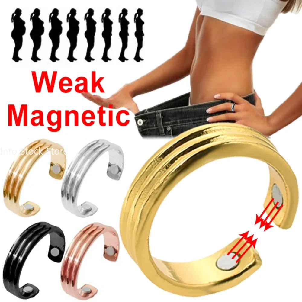 Fashion Magnetic Slimming Healthcare Ring For Men Women Fat Burning Loss Weight Rings Stainless Steel Opening Rings Jewelry Gift