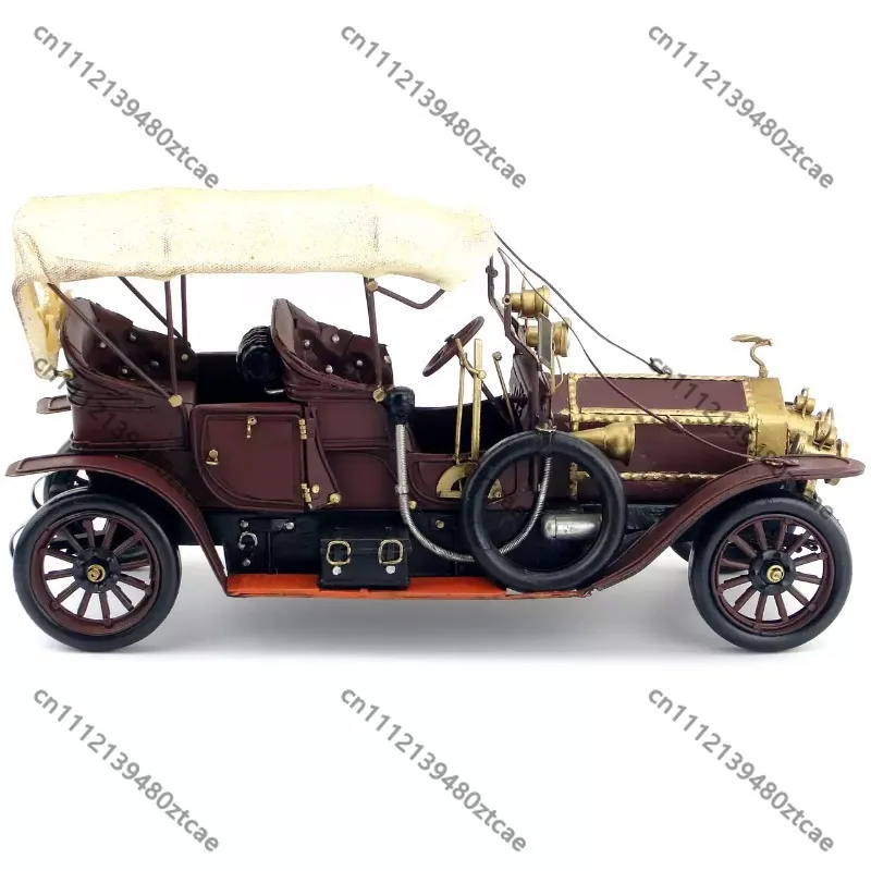 Handmade Vintage Tin Rolls-Royce Silver Ghost Classic Car Model, Craft Ornament for Home, Window, Bar, Collectible Decor Gift