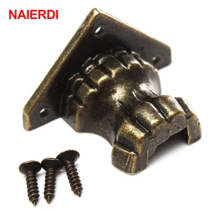 Naierdi-Antique Brass Corner Protective for furniture, decorative feet leg, wooden box, cabinet, hardware, jewelry, chest, 4pcs 8 Main Sales Feet for Retro Furniture - №6