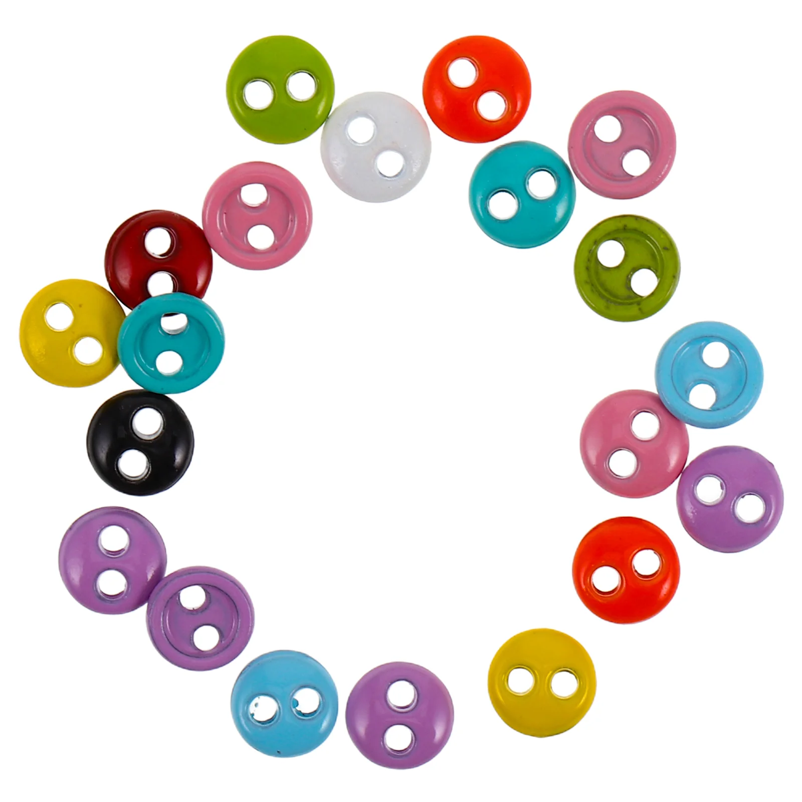 20 Pcs Buttons Mini Outfit Baby Miniature Dolls Alloy Tiny Plastic Two-hole DIY Clothing Small for Clothes Babies