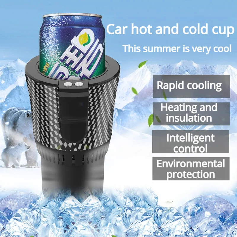 

Vehicle-Mounted Intelligent Hot And Cold Cup 12V Portable Quick Cooling And Heating Cup Mini Refrigerator With Digital Display