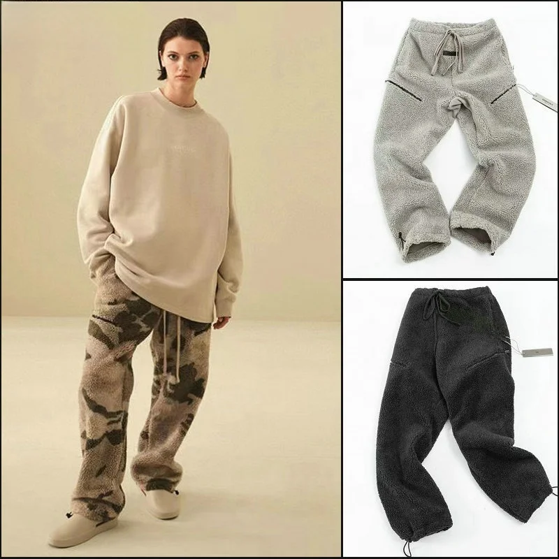 

High-Weight Camouflage Work Pants Street-Sle Loose Straight Leg Versatile Long Trousers for Men And Women by FOG entials