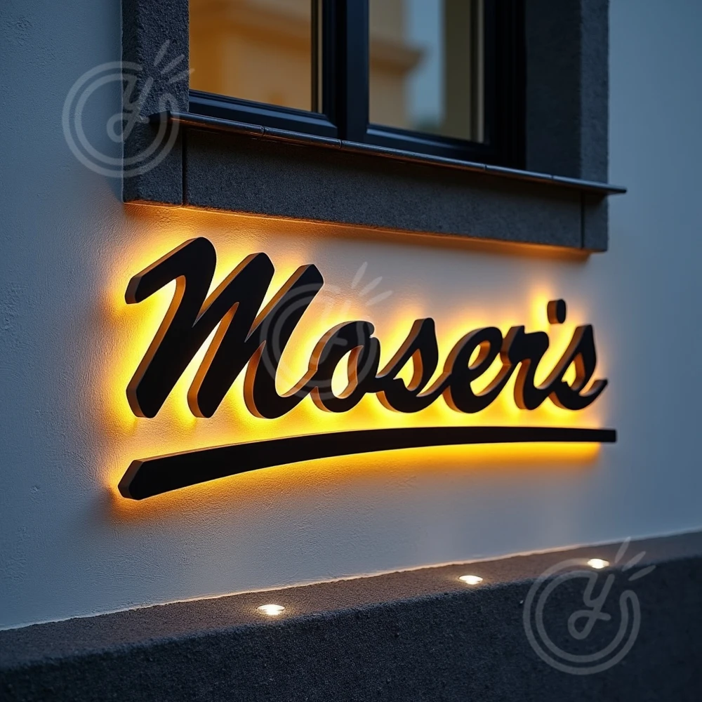 Custom 3D Backlit Letters Sign LED Metal Illuminated for Outdoor Business Storefront Waterproof Advertising Signage Display