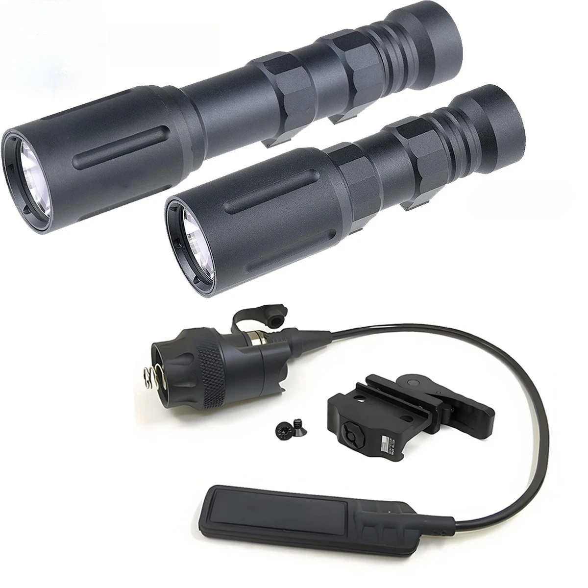 Tactical PL-V2 Flashlight 1300 Lumens Spotlight Version Hunting Scout MOD LED Light  with 20mm Rail Mount and Tail Wire Switch