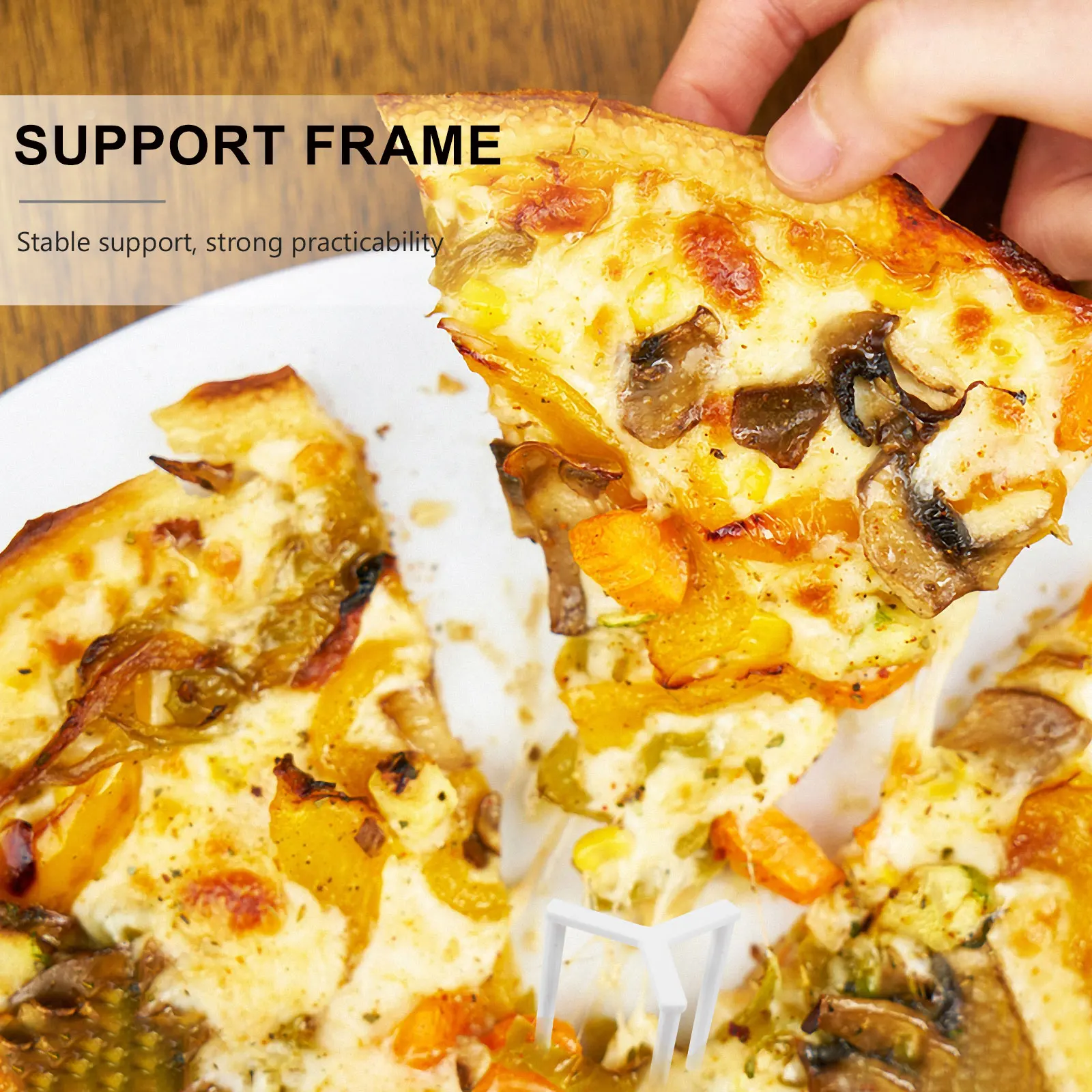 

100 Pcs Pizza Saver Stand High Quality Plastic Stackable Tripod Support Frame Lightweight Easy Storage Home Restaurant