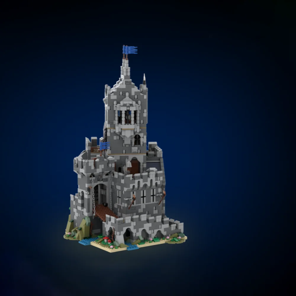 3997 particles MOC building bricks medieval gothic fantasy king structure block knight castle model Mountain Fortress