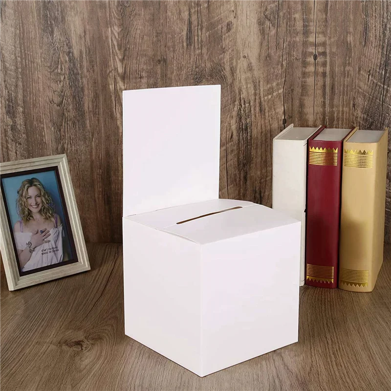 A71Z 24個入り 抽選箱 投票箱 寄付箱 募金用 スロット付き段ボール箱 6×6×6インチ