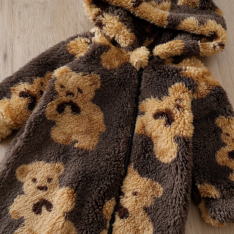 Newborn Baby boy Romper Coffee color bear print comfort long sleeve Baby Bodysuits 0-2 years old Bebe Boy Girl Clothes