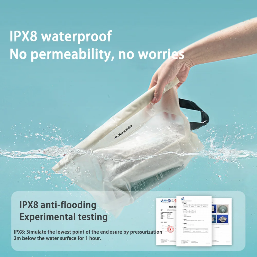 Naturehike Tas Cuci Perjalanan IPX8 Tas Renang Tahan Air Tas Kantong Penyimpanan Makeup Pantai Perjalanan Berkemah Luar Ruangan Ultraringan