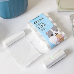 5Roll 100Pcs Mini Garbage Bag Household Thickened Small Desktop Garbage Can Garbage Bags Disposable Trash Bags Kitchen Tools