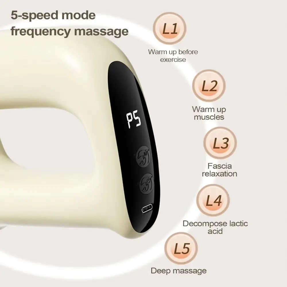 Deep Tissue Vibration Fascia Ring 5 Modes Adjustable Speed Handheld Body Massager Comfortable Slimming Electric Massage Tool