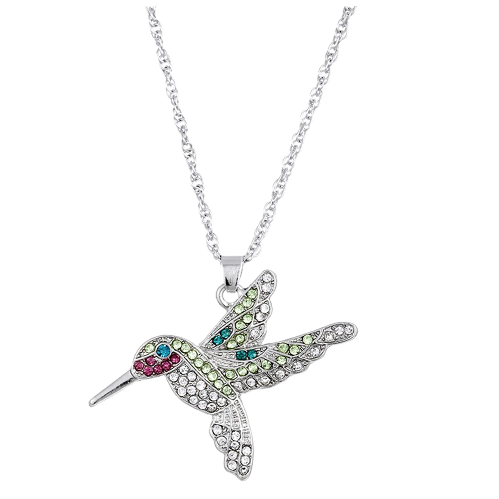 

Hummingbird Necklace Alloy Zircon Pendant Skin Friendly Comfortable Healthy Fashion Accessory Modern Women Full Moon Travel