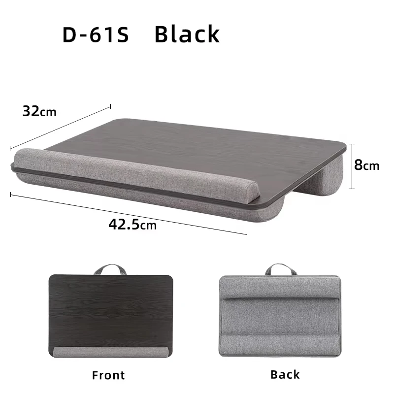 MUMUCC Wooden Suspended Bed Laptop Desk, Portable 15 Inch Bed Study Table with Handle, Sponge Cushion & ABS Slot, Compact