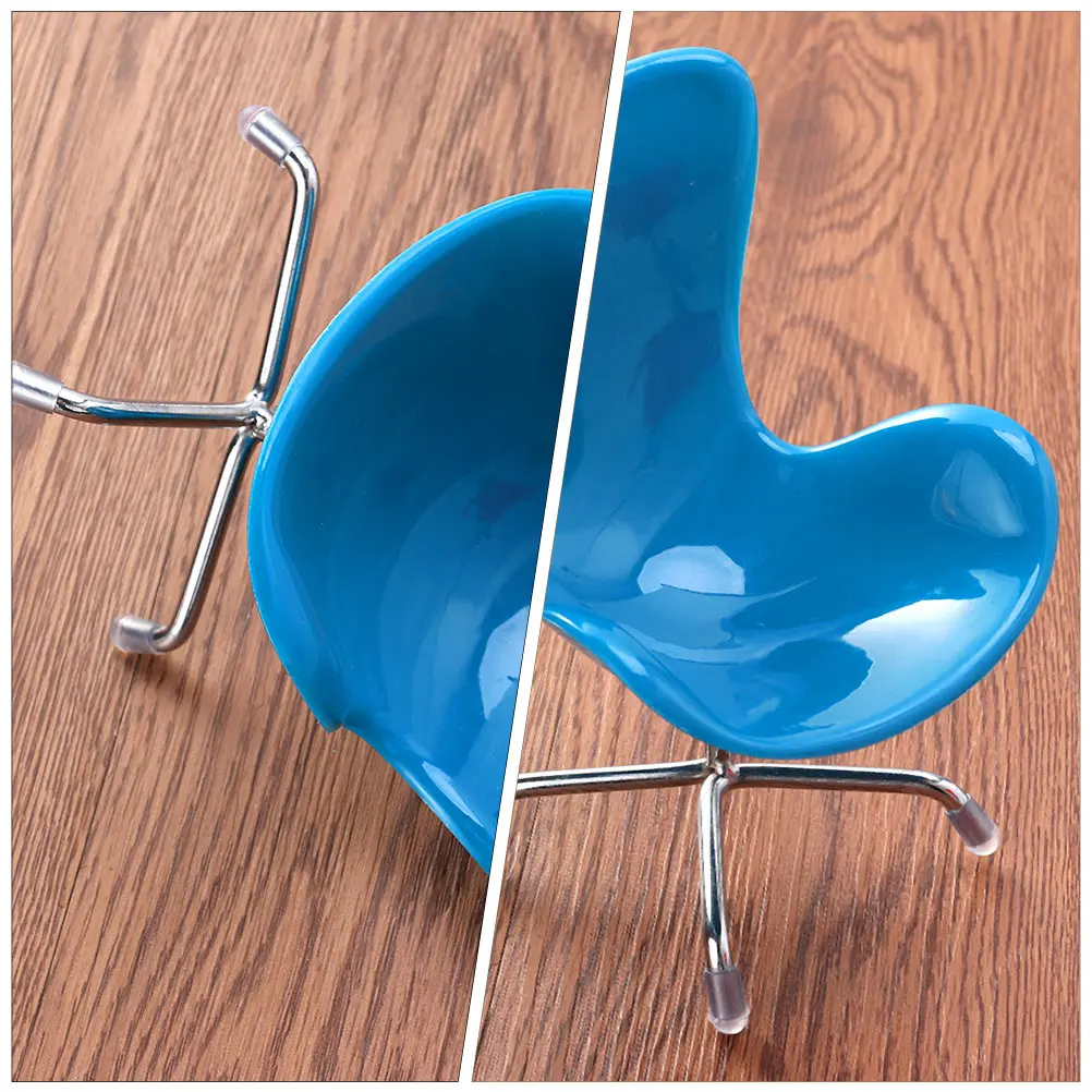 2 stuks mini-computerstoel kunststof miniatuur huisaccessoire voor slaapkamer woonkamer decor simulatie kleine meubelcollectie