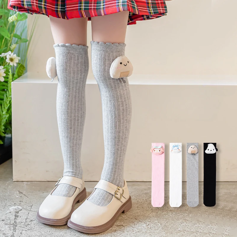 1pcs Sanrio Cinnamoroll Kawaii Children Socks Anime My Melody Pochacco Cute Cotton Comfort Breathable Knee High Socks for Kids