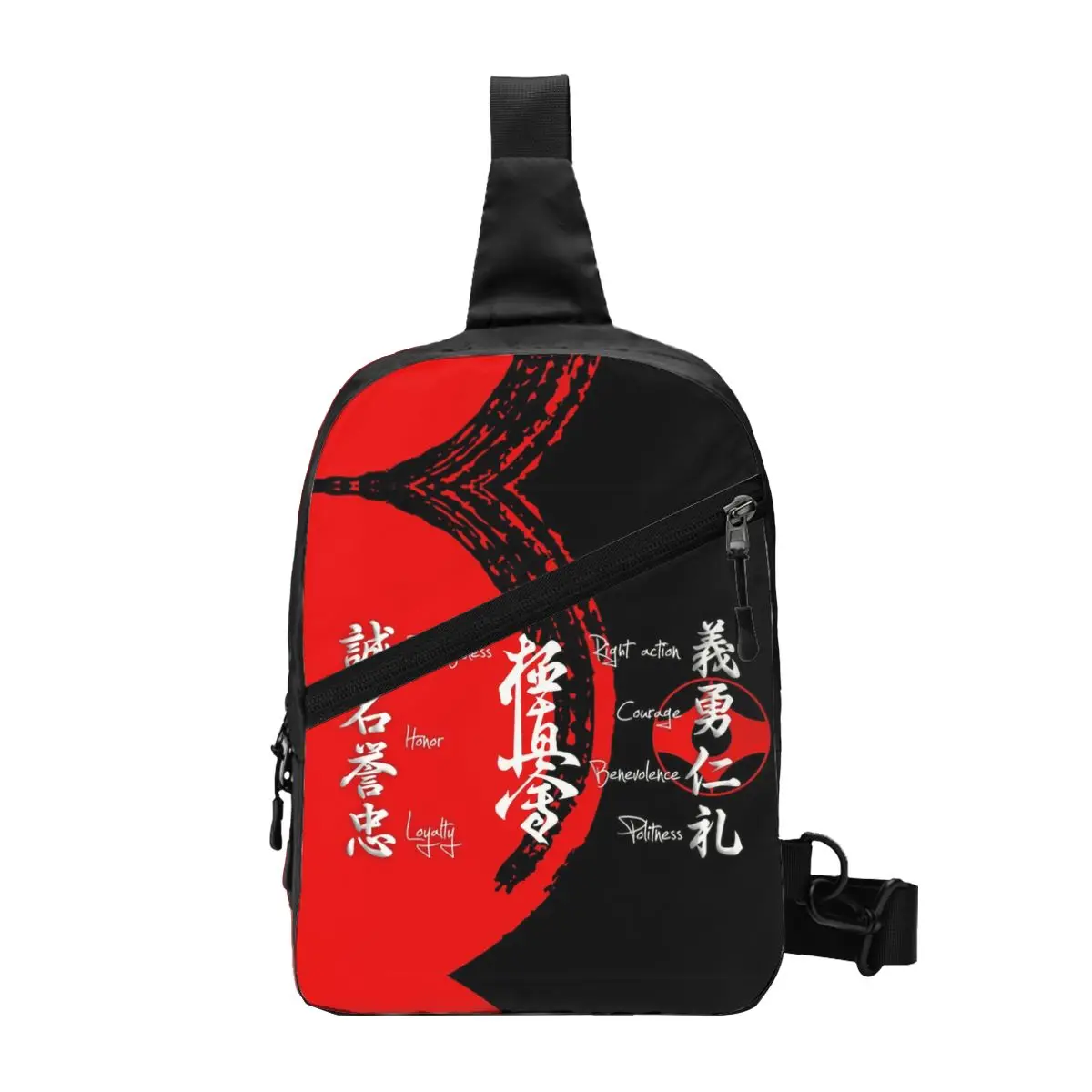 

Пользовательский киокушин каратэ Бусидо значения слинг нагрудная сумка боевые искусства рюкзак через плечо для мужчин дорожный рюкзак