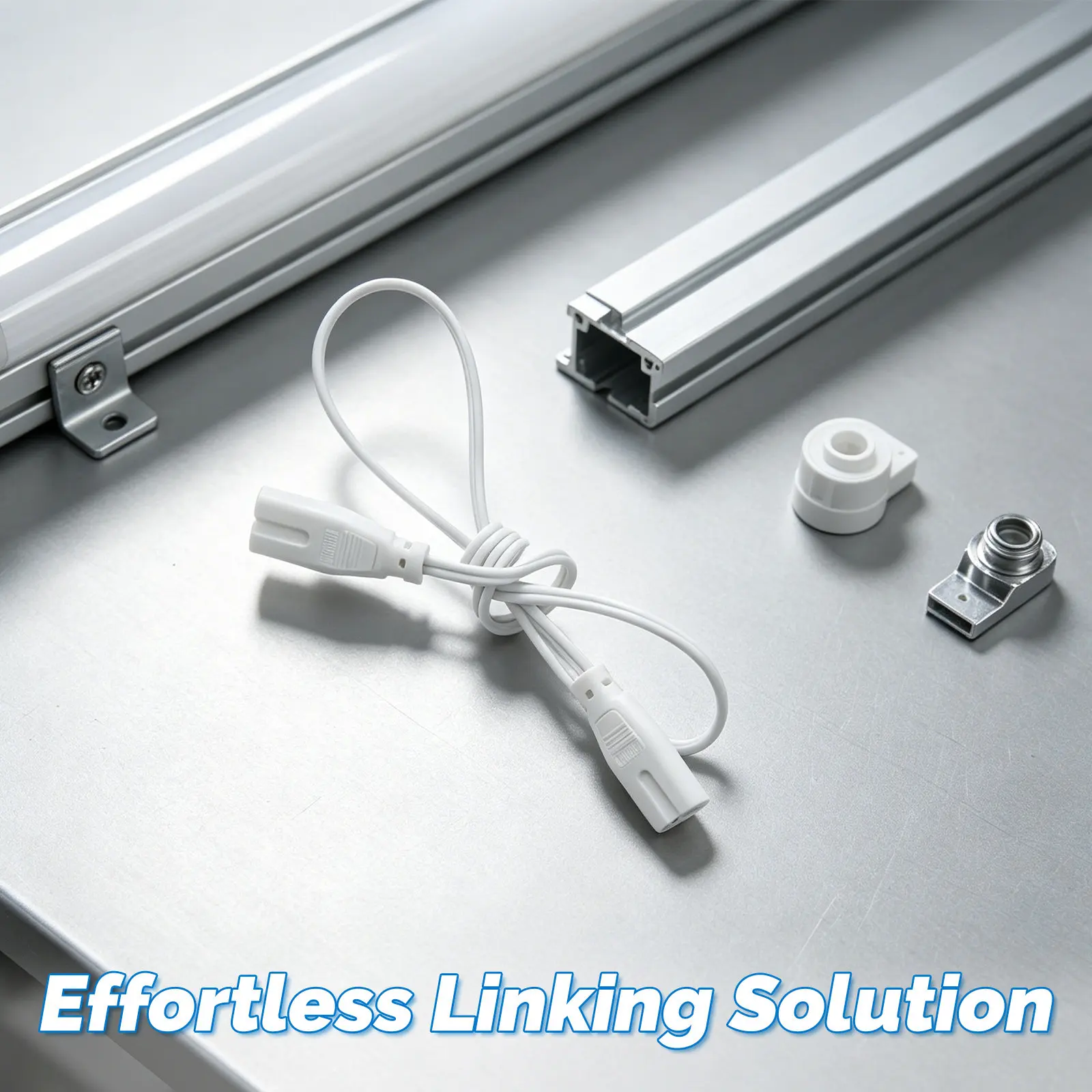 4Pcs LED Tube Connecting Cable Dual Ended 2 Pin Link Cord for Integrated Batten Light Fixture Under Cabinet Lighting