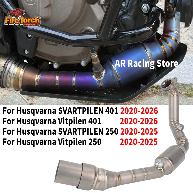 

For Husqvarna SVARTPILEN Vitpilen 250 401 2020 - 2026 Titanium alloy Front Mid Link Pipe Motorcycle Exhaust System Espace Moto
