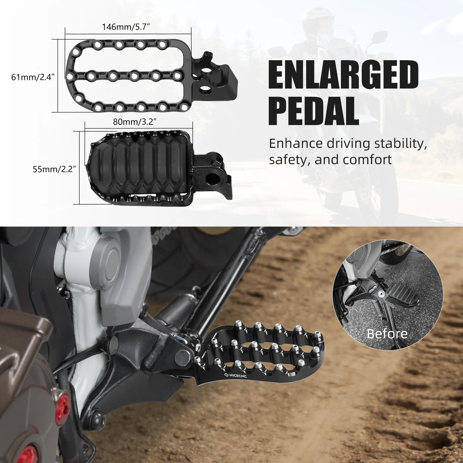 For Honda CRF1100L Africa Twin/ADV 2020-2026 Motorcycle Footrest Footpegs Foot Pegs Africa Twin CRF 1100L Adventure Sports 20-26 - view 2
