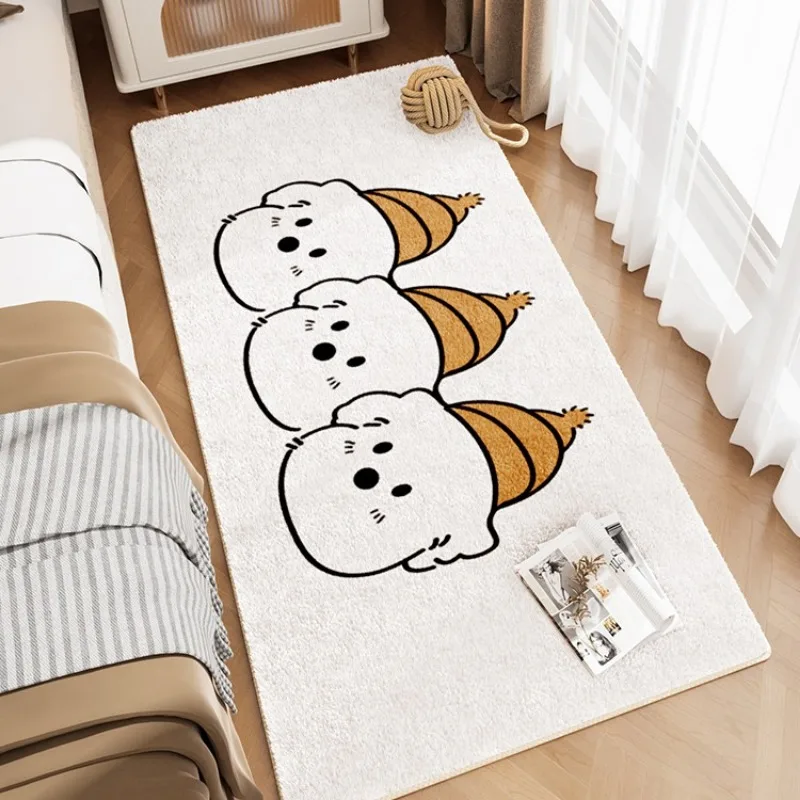 Bedroom Bedside Carpet Long Rug Cartoon Cute Living Room Coffee Table Non-slip Floor Mat Winter Thick Soft Fluffy Carpet Tapis