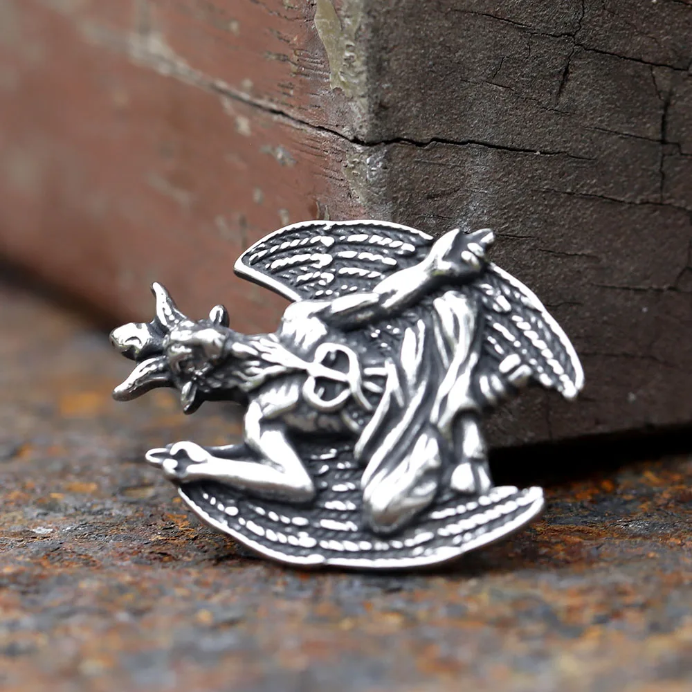 NEW Darkly Men\'s 316L Stainless-Steel Gothic Satan Goat Lucifer Pendant Necklace Animal Punk Jewelry For Boyfriend Gift