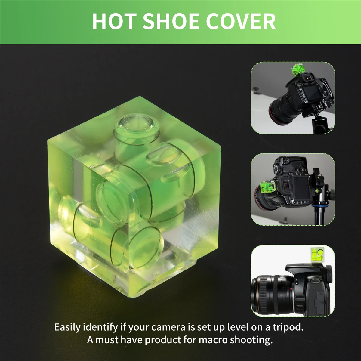 Livella a bolla a bolla con slitta calda tripla a 3 assi di vendita calda compatibile per fotocamera DSLR (confezione da 2)