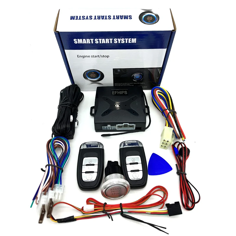 Universal auto start stop keyless entry system engine start alarm system push one-button start system remote