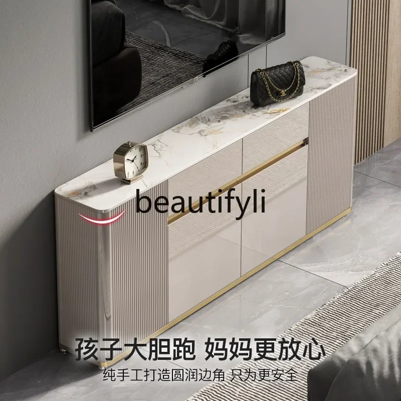 

C53 Light Luxury TV Cabinet Living Room New Ultra-Thin Bed End Narrow Cabinet Rock Plate Modern Combination Cabinet