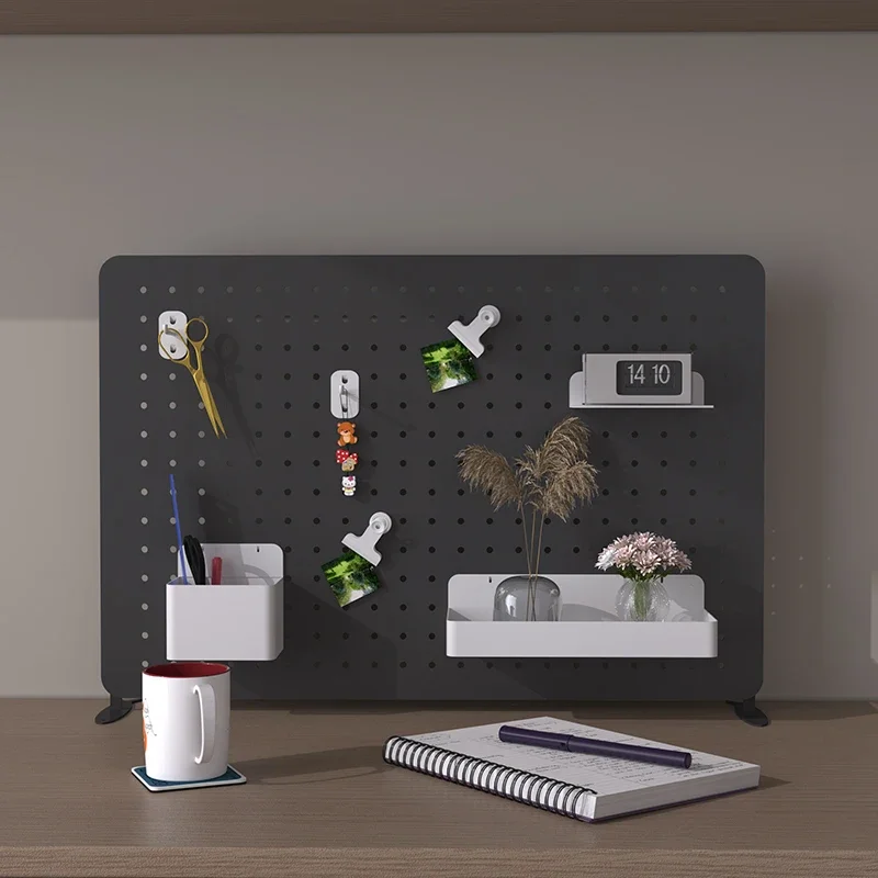 Desktop hole board No punching rack Vertical office desk Desk storage station baffle