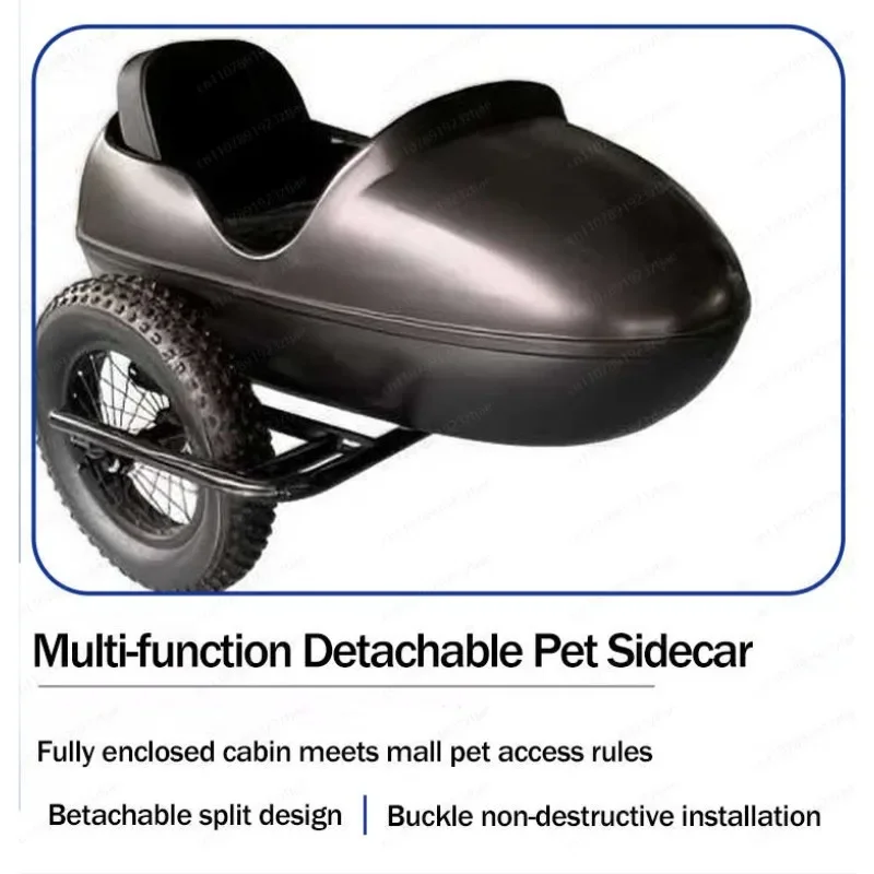E-Bike Sidecar Attachment with Third Wheel, Stable Passenger Carrier for Electric Bicycle