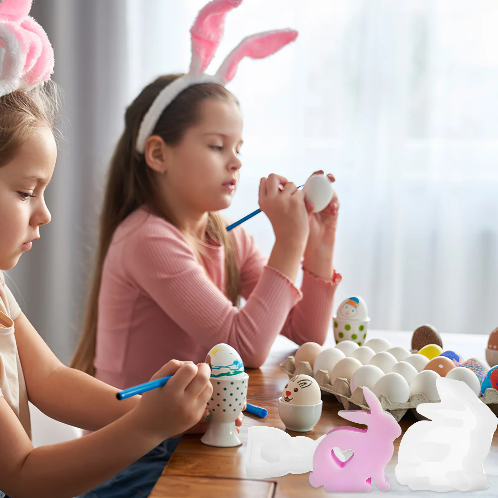 

3Pcs Easter Bunny Molds Durable Safe Silicone Material for Baking Chocolate Candy and Treats Making Easter Bunny Mold