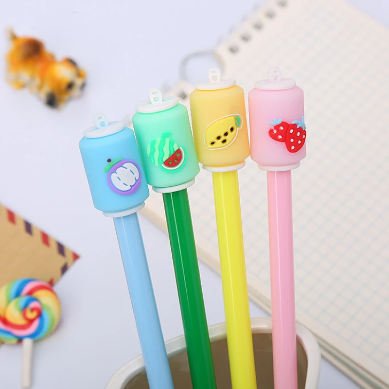 50PCS  Cute Drink can Rollerball pen creative student cartoon drink can water-based pen candy color office signature pen