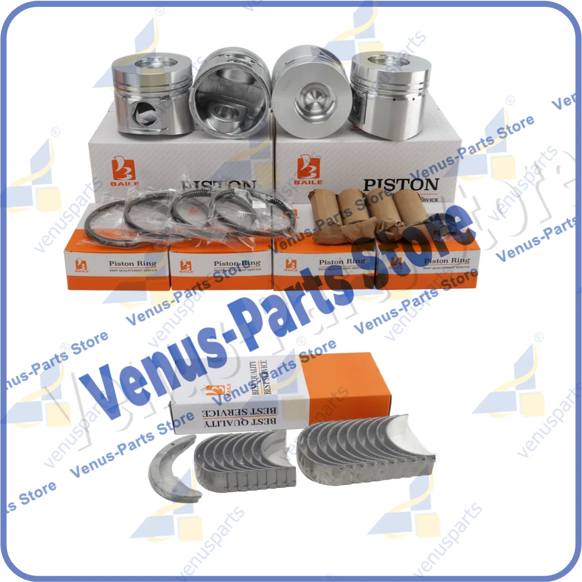For Cummins B3.3 Overhaul Rebuild Kit 4 Cylinders Piston Ring 95*2+2+4mm Engine Piston Set E2170 E2190 E2141 Engine Spare Parts