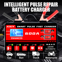12V 24V 600A Intelligent Pulse Repair Voltage Temperature Detection Digital LCD Display Automatic Stop Car Battery Charger
