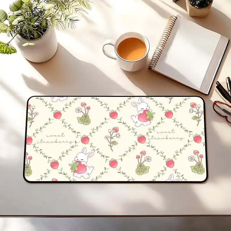 

Rabbit and Strawberry Mouse Pad, Non-slip and Waterproof Mouse Pad, Office Gaming Desk Decoration Mat, Perfect Gift for Friends.