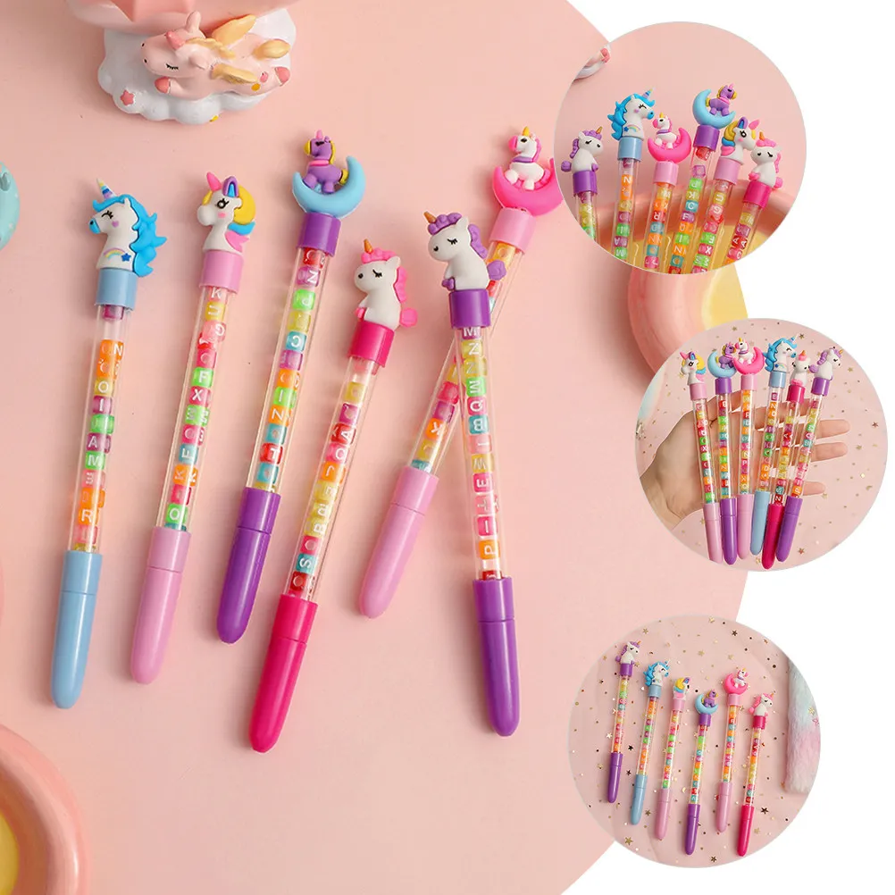 

6Pcs Decorative Cartoon Gel Pens Comfortable Grip No Fatigue Smooth Ink Flow Writing Pens for Homework Exams Signatures Note