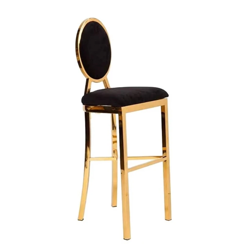 Bar Furniture Factory Stainless Steel Wedding Chair High bar Stool Chairs Metal Leather Stools bar Chairs for Kitchen