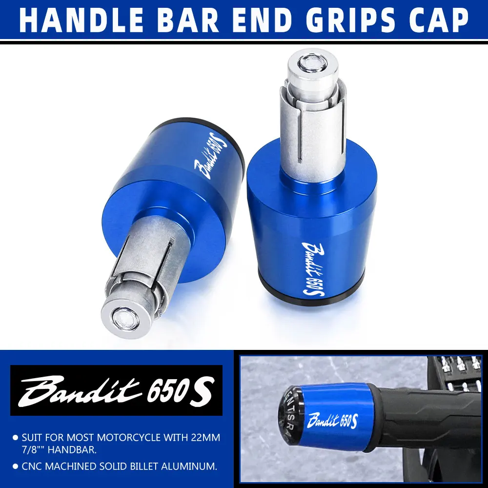 7/8'' 22MM Handle Bar Ends For SUZUKI BANDIT650S BANDIT 650S 650 S 2005 2006 Handlebar Grips Caps Anti Vibration Silder Plug