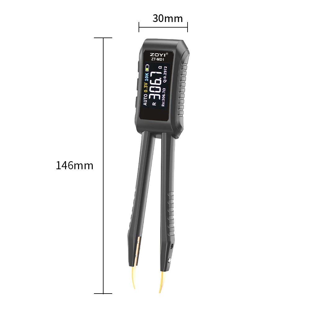 Imagem -04 - Zoyi-portátil Digital Smart Tweezer-estilo Zt-md1 Lcr Smd Tester para Resistores Capacitores e Indutores