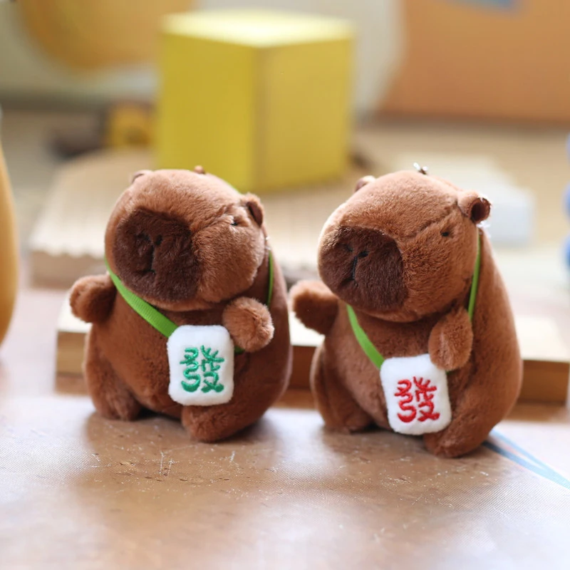 Capybara 봉제 장난감, 귀여운 Capibara 가방 펜던트 키체인, 어린이 배낭 행잉 장식품, 파티 여성 선물, 푹신한 인형, 신제품