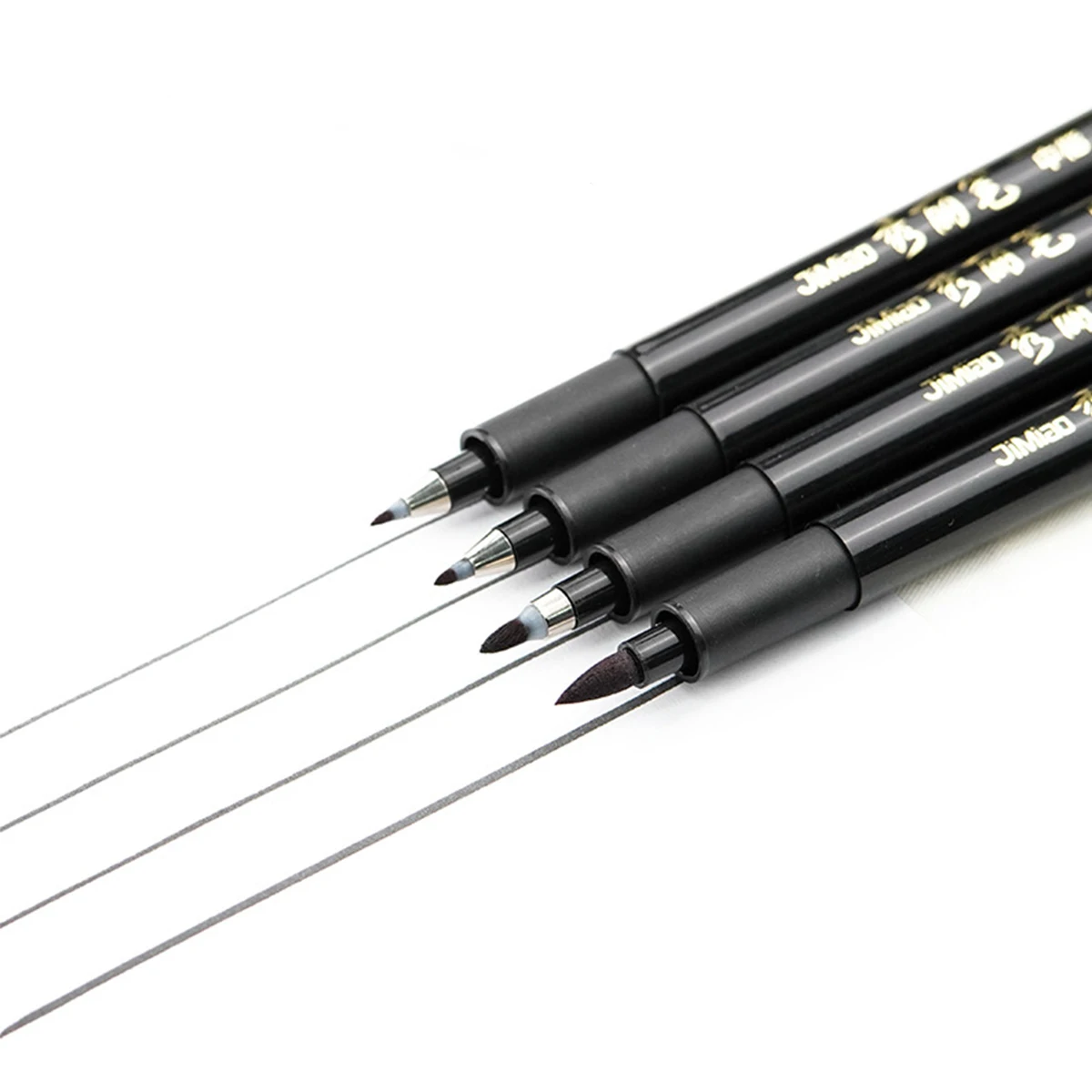 4 Size Calligraphy Brush Pens Set, Black Ink Hand Lettering Pens for Journaling, Drawing, Signature, Art & Chinese Calligraphy