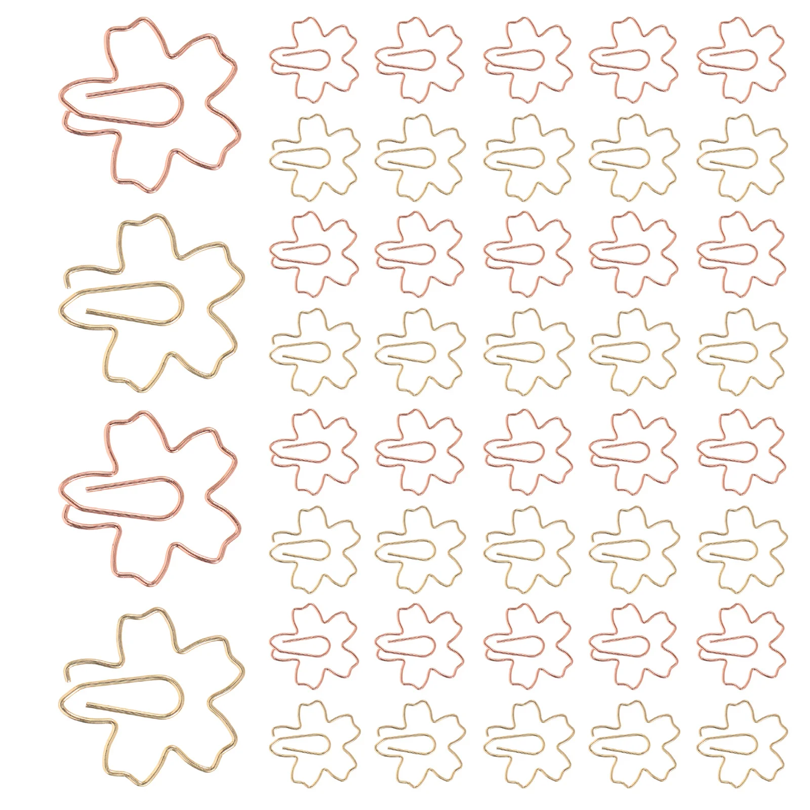 60pcs Cherry Blossom Document Clips Metal Paper Clips Decorative Note Clip For File Organizing Reusable Stationery Clamps Office