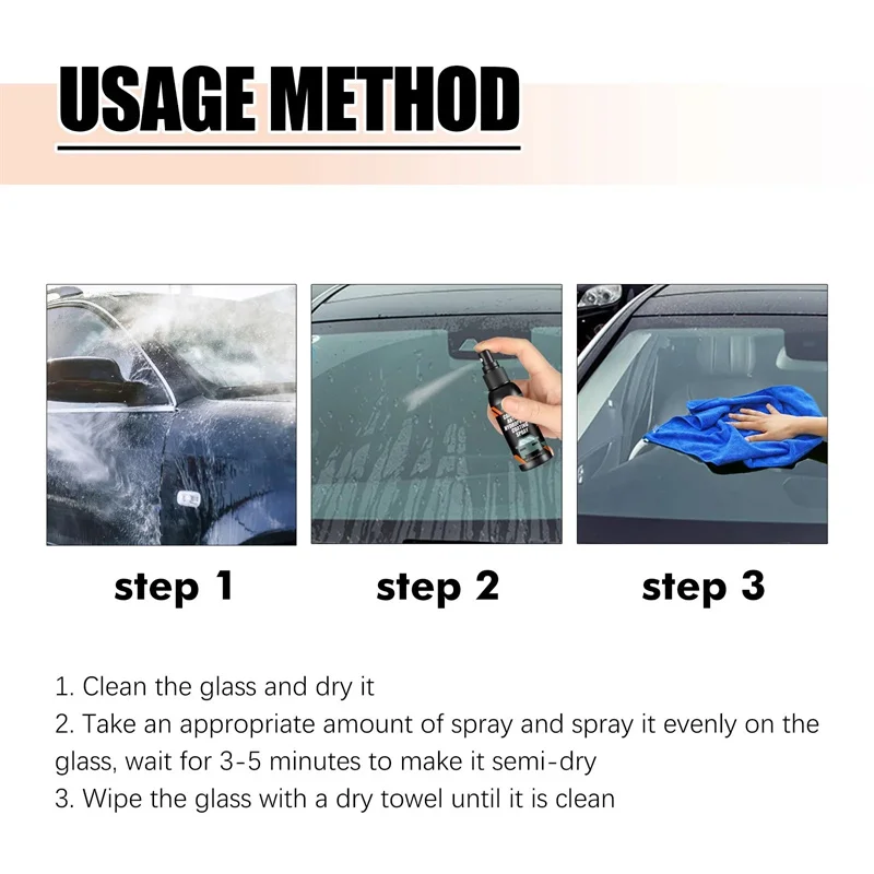 1/2/4PCS Car Windshield Waterproof Spray Rearview Mirror Glass Hydrophobic Anti-fog Spray Car Rain Spray