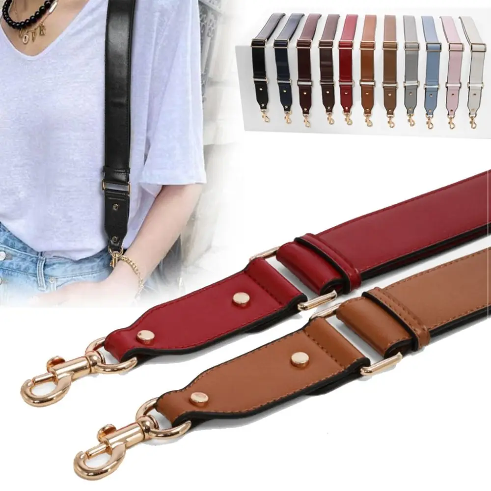 Women Fashion PU Leather Crossbody Bag Strap Adjustable Durable Wide Bag Belts Detachable Single Shoulder Belts Bag Accessories