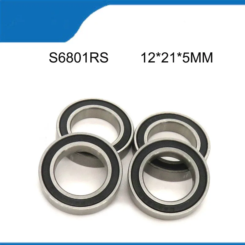 

S6801RS (12*21*5 MM) 10PCS Sell Hot High Quality Corrosion Resist Stainless Sealed Deep Groove Ball Bearing Shaft (ABEC-5)