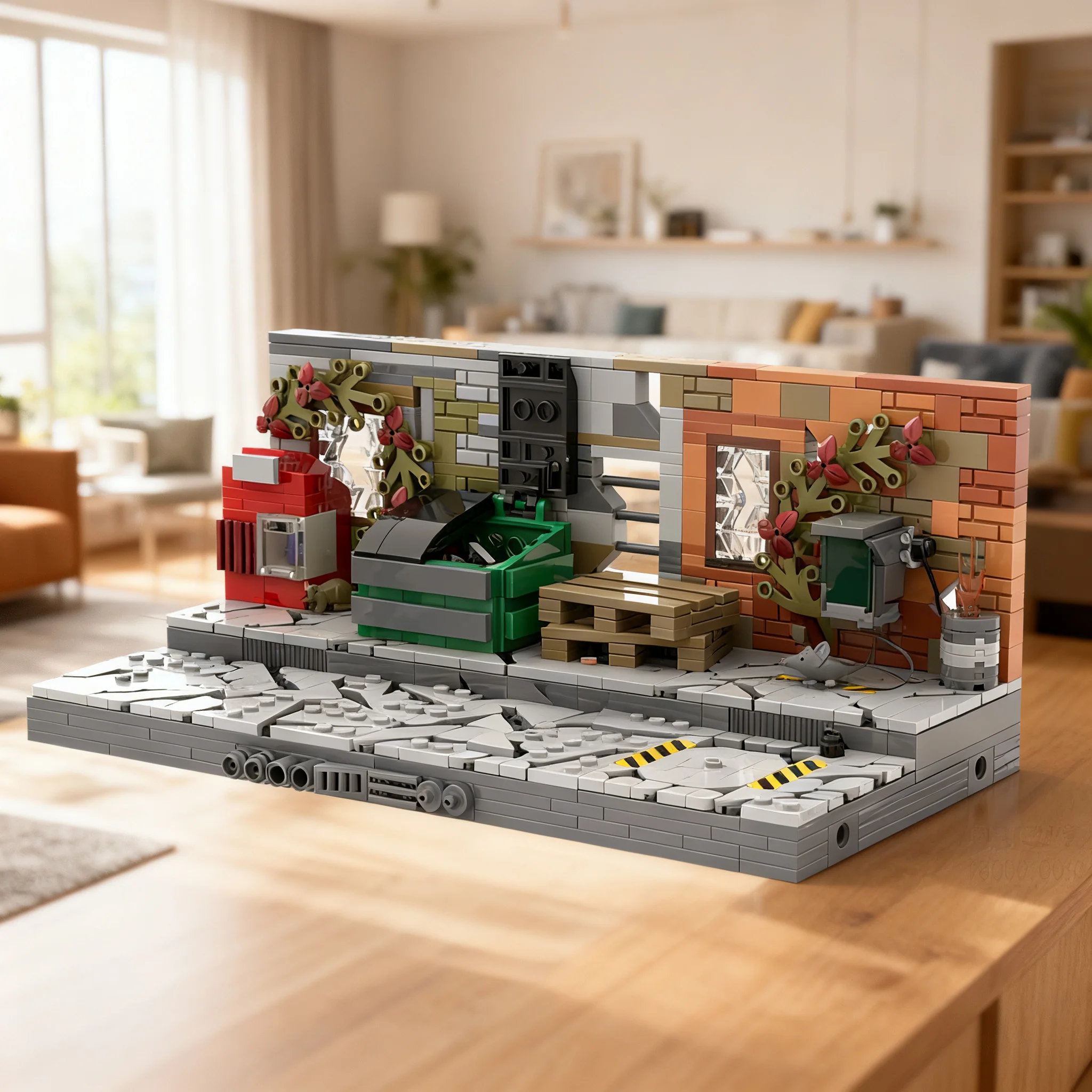 737pcs MOC City Fallout 4 Wasteland Street Vault 81 Model Toys Building Blocks Christmas Gift Construction Display Brick Art Kit
