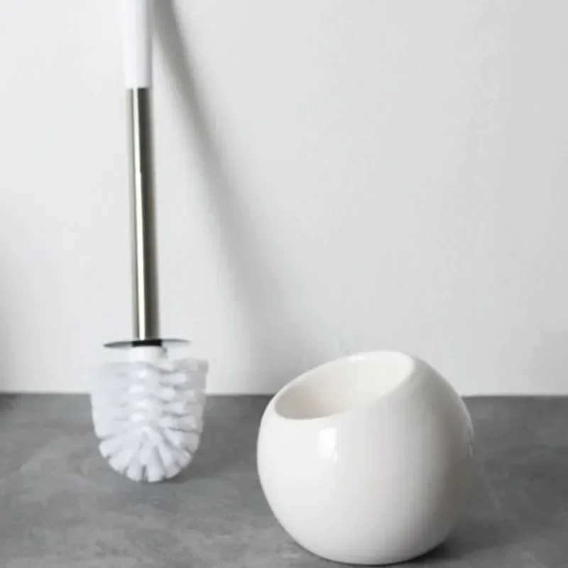 Creative Ceramics Toilet Brush Floor-standing Holder Practical Cleaning Brushes Bathroom Accessories Clean Tool with Base