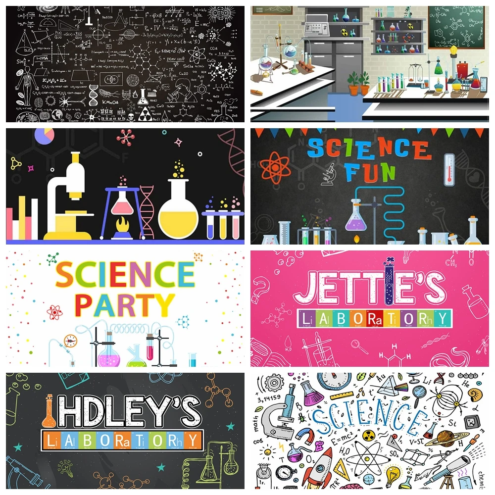 

Science Photo Laboratory Background Fun Scientist Customized Birthday Background Party Portrait Decoration Photography Studio